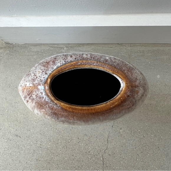 Vintage Drip Glaze Draped Deco Vase with Kintsugi Delphinium Blue Midcen… - Picture 7 of 9